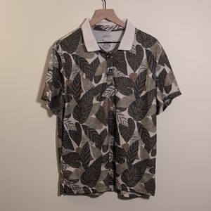 Apt 9 Men's Leaf Print Polo Golf Shirt Size XL
